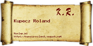 Kupecz Roland névjegykártya