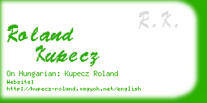 roland kupecz business card